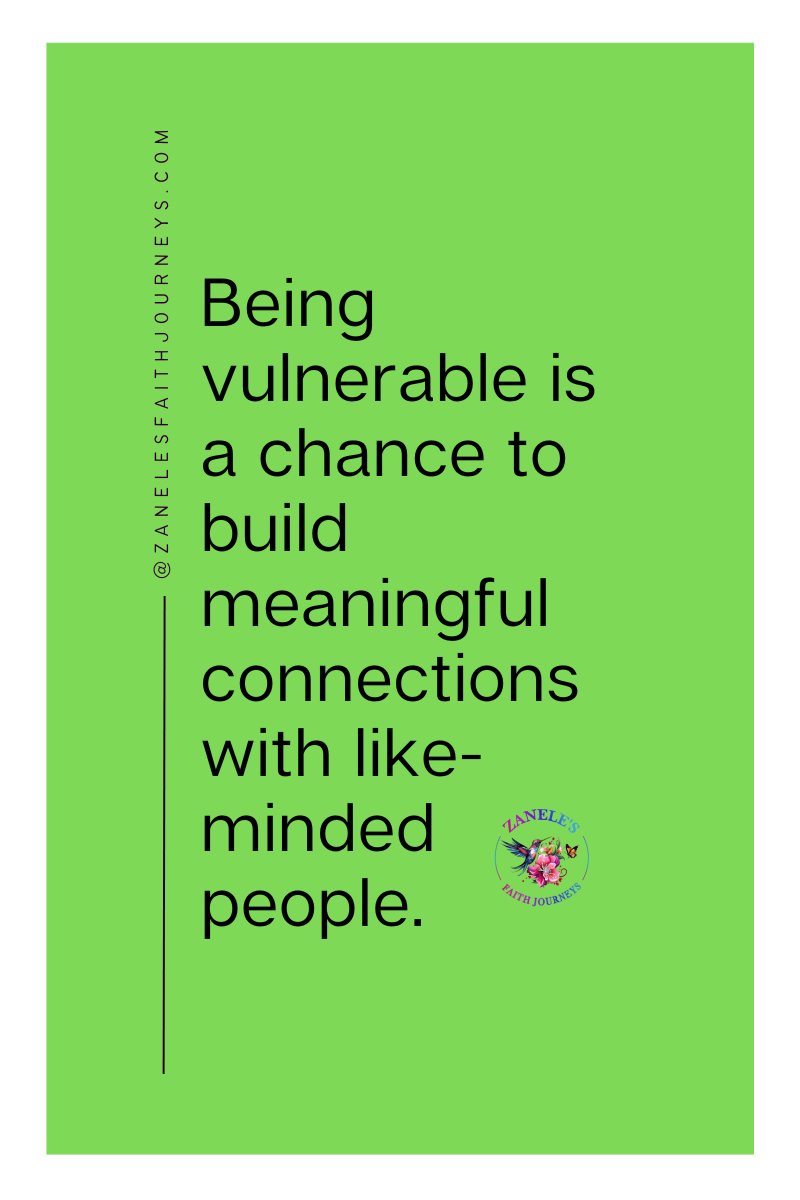 Graphic with the quote: ‘Being vulnerable is a chance to build meaningful connections with like-minded people.’