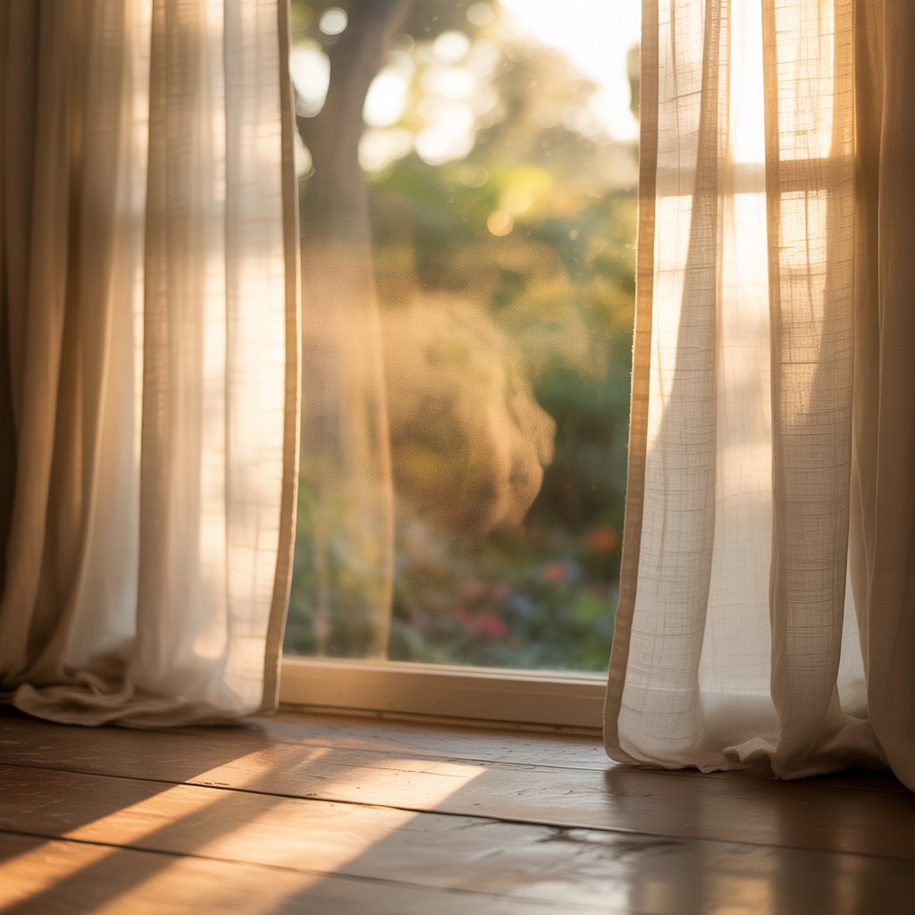 Golden morning sunlight filtering through window symbolizing hope and new day beginnings