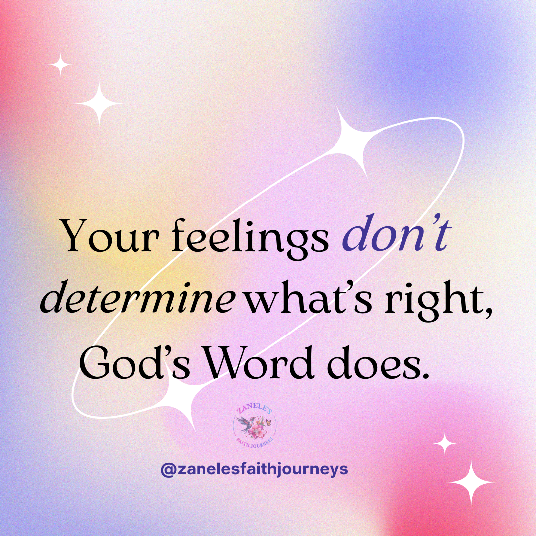 Graphic with text: Your feelings don't determine what's right. God's Word does. Encouragement for setting boundaries based on biblical truth, not guilt.
