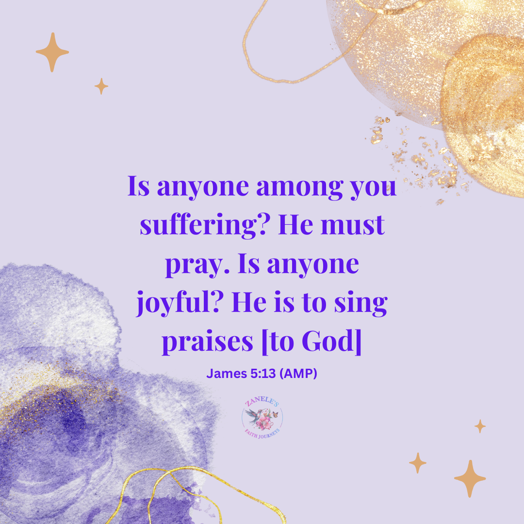 Bible verse graphic: [James 5:13] - God's wisdom on setting boundaries with prayer and humility.