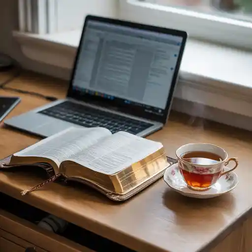 Woman working at laptop, showing up imperfectly to share her story.