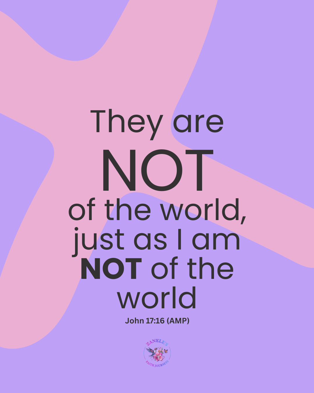 Bible verse John 17:16, Scripture about believers not being of the world, Jesus' prayer for His disciples.