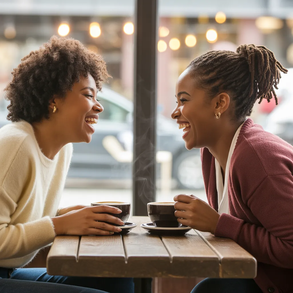Two women over 50 enjoying authentic friendship with mutual connection and reciprocity.