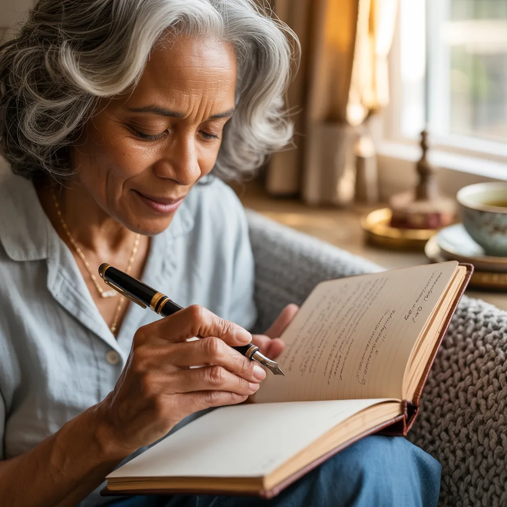 Open journal with pen ready for reflective writing and personal growth.


