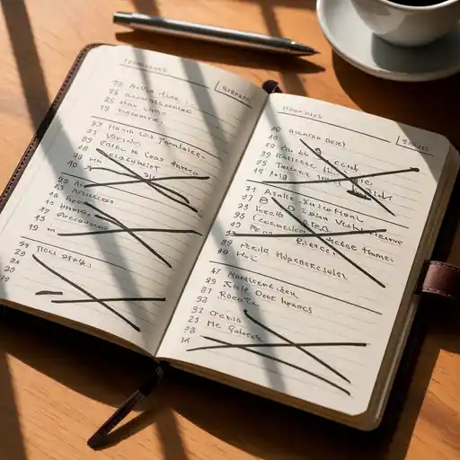 Open planner showing daily schedule and goals.