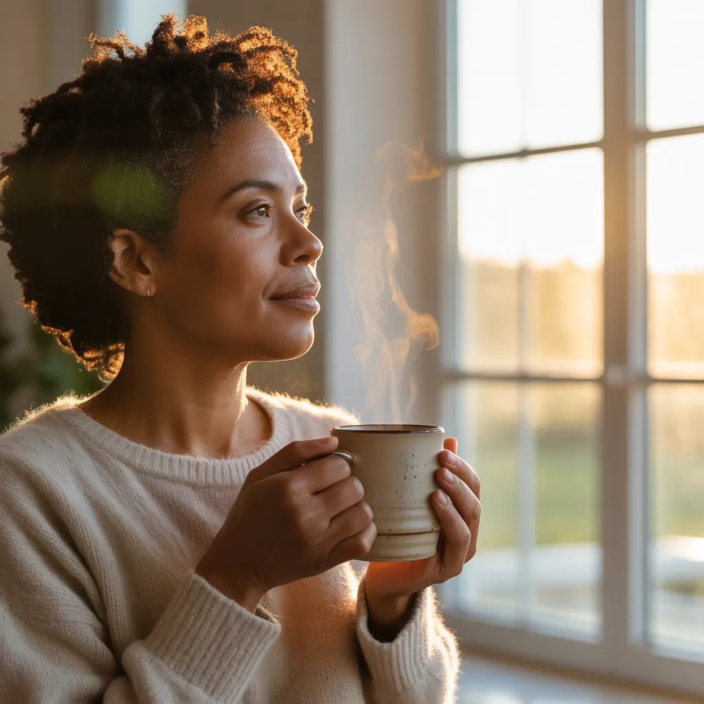 Quiet morning moment of reflection and prayer during a stressful season.