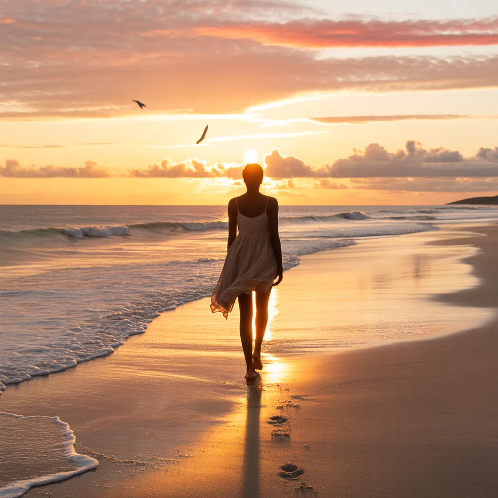 Woman on path toward light symbolizing faith and trust in God's renewal timing.