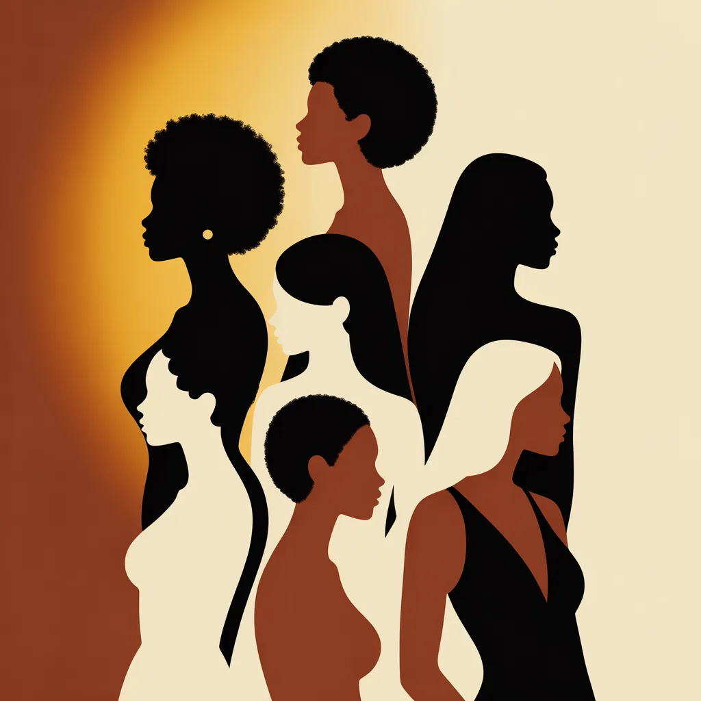 Abstract image representing many women connected in shared strength.