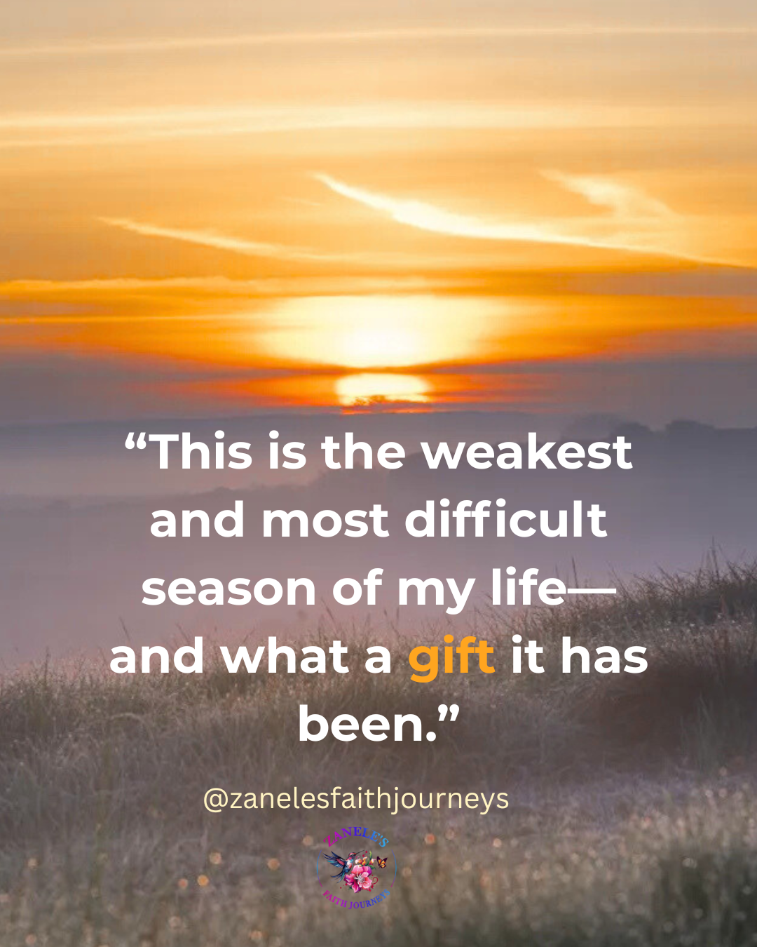 Faith-based quote about God’s faithfulness not depending on personal strength, symbolizing trust in God during difficult church experiences.