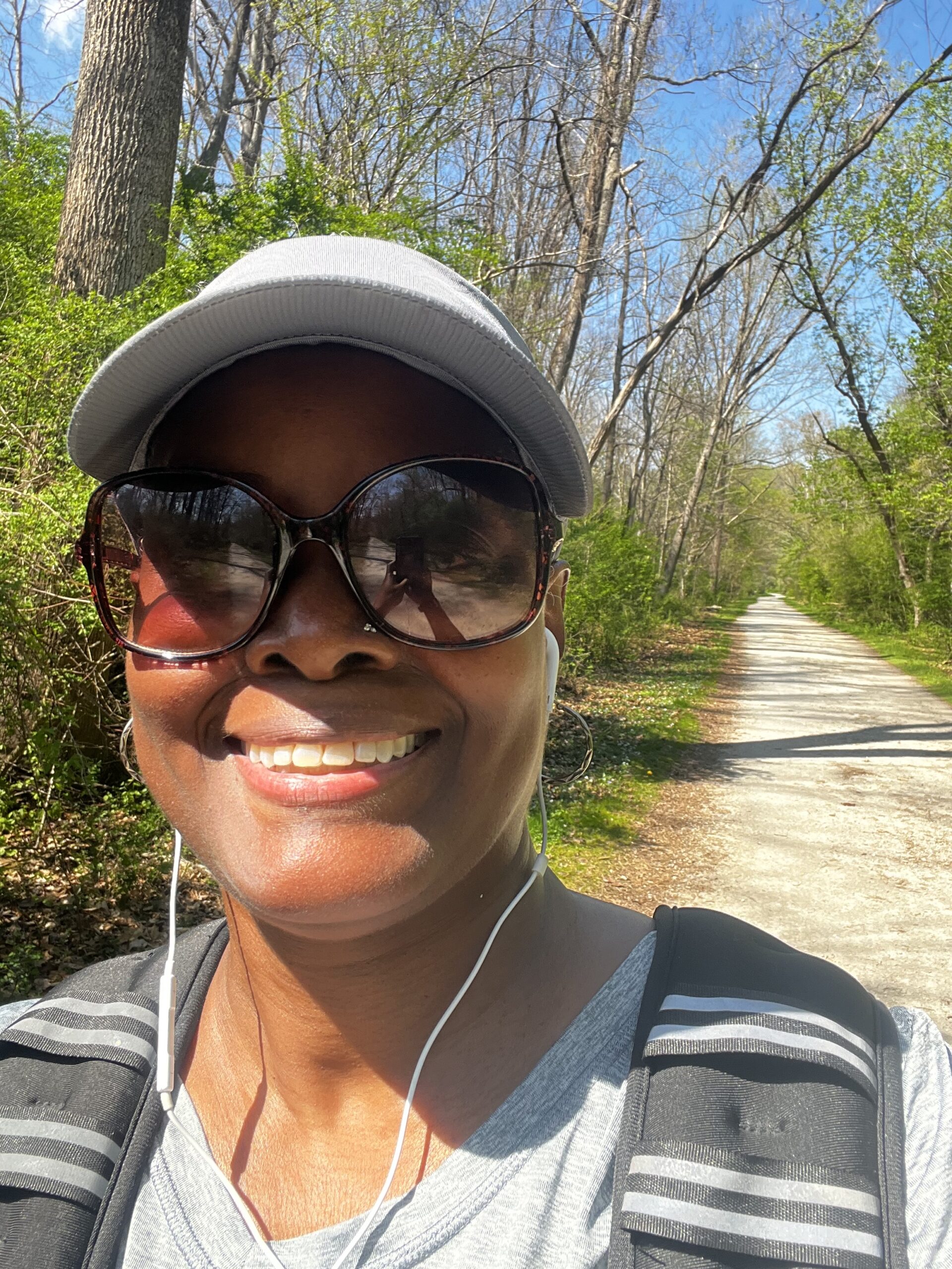 Tami Z., founder of Zanele's Faith Journeys, on her favorite walking trail.