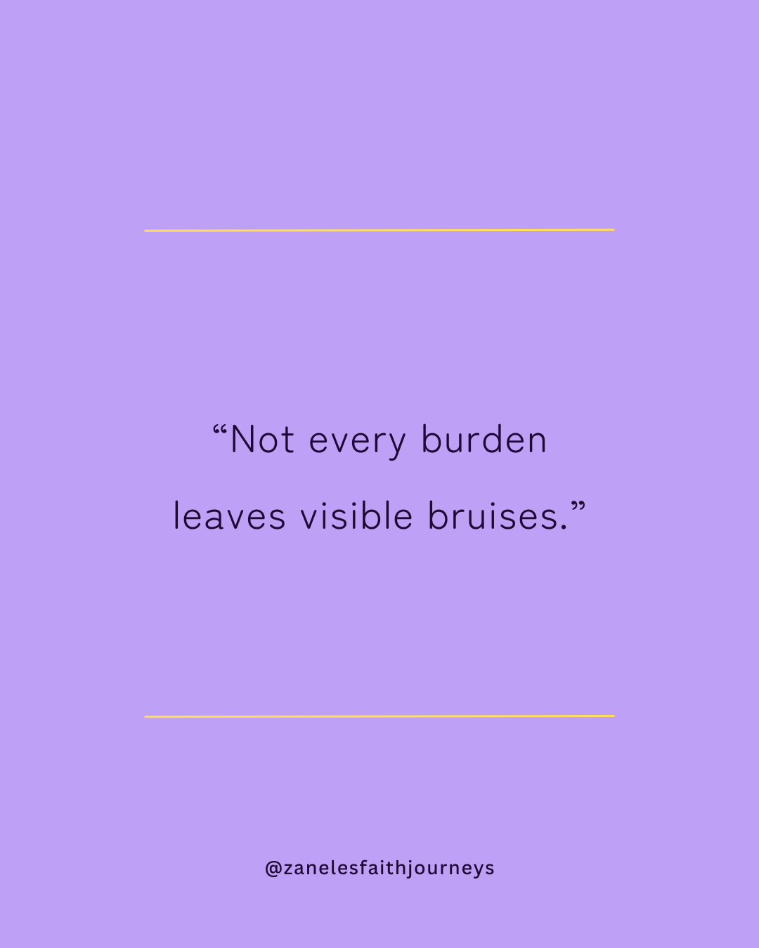 Quote graphic about emotional exhaustion and invisible emotional weight in soft purple tones.